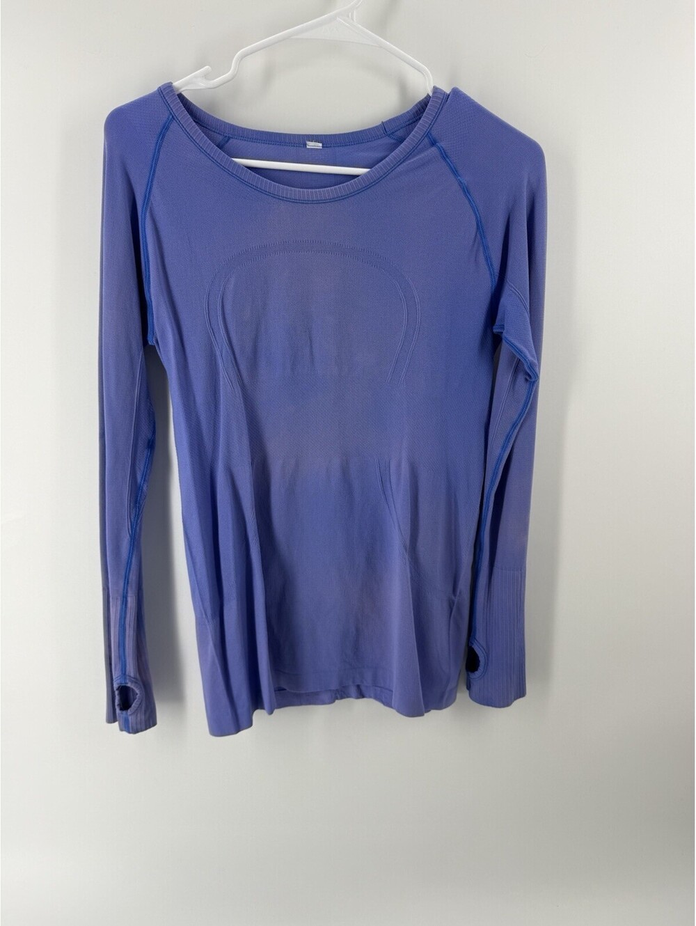 Lululemon Shirt Womens 8 Blue Swiftly Tech Long Sleeve Thumbholes Top Athletic
